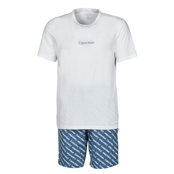 material Men Sleepsuits Calvin Klein Jeans SHORT SET Marine / White