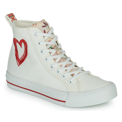Shoes Women High top trainers Desigual BETA HEART White / Red