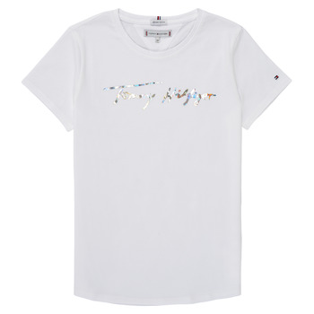 Clothing Girl short-sleeved t-shirts Tommy Hilfiger DAJONET White