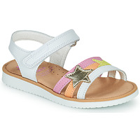Shoes Girl Sandals Pablosky TREGO White / Pink / Orange