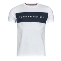 material Men short-sleeved t-shirts Tommy Hilfiger TEE LOGO FLAG White
