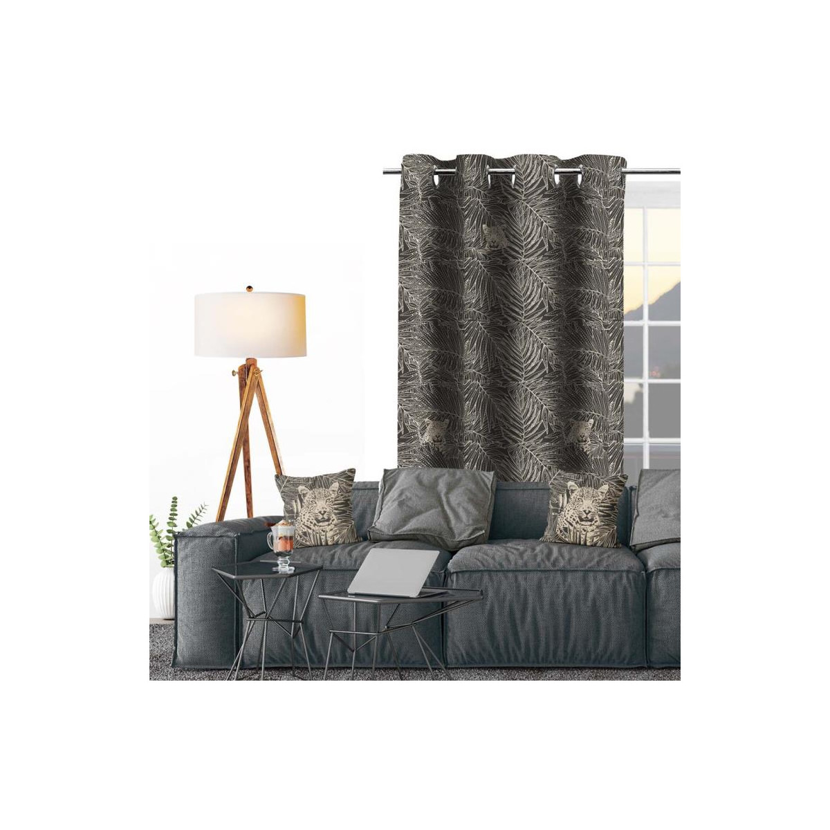 Home Curtains & blinds Soleil D'Ocre SAFARI Anthracite