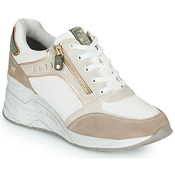 Shoes Women High top trainers Mustang SONA Beige / White
