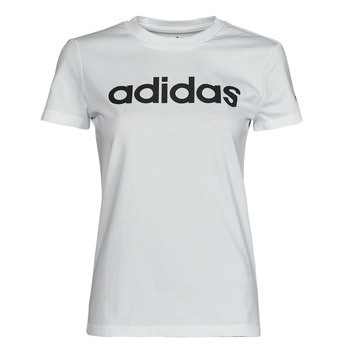material Women short-sleeved t-shirts adidas Performance LIN T-SHIRT White /  black