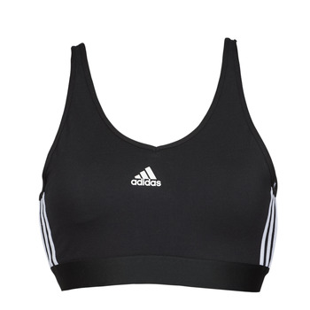 material Women Sport bras adidas Performance 3 Stripes CROP  black / White