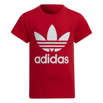 material Children short-sleeved t-shirts adidas Originals TREFOIL TEE Red