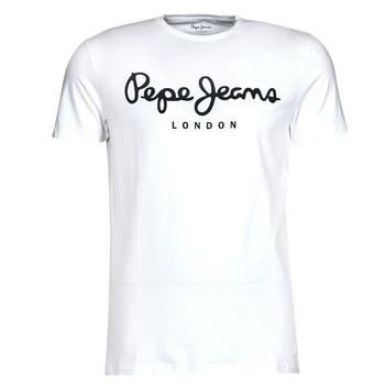 Clothing Men short-sleeved t-shirts Pepe jeans ORIGINAL STRETCH White
