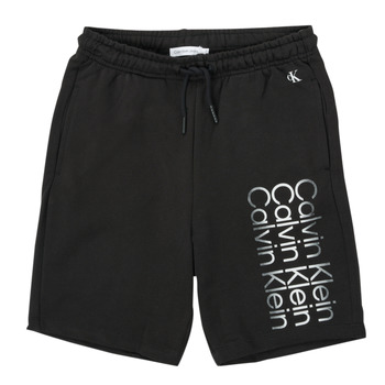 Clothing Boy Shorts / Bermudas Calvin Klein Jeans INSTITUTIONAL CUT OFF LOGO SHORTS Black