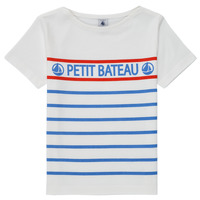 material Boy short-sleeved t-shirts Petit Bateau BLEU Blue / Red