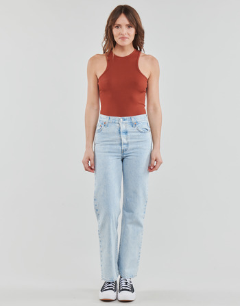 material Women straight jeans Levi's RIBCAGE STRAIGHT ANKLE Ojai / Shore