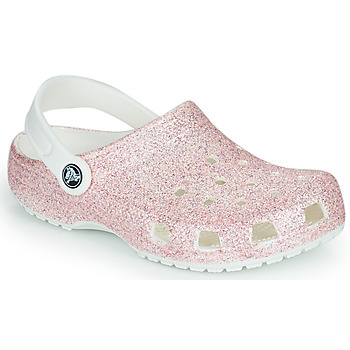 Shoes Girl Clogs Crocs Classic Glitter Clog K White / Pink