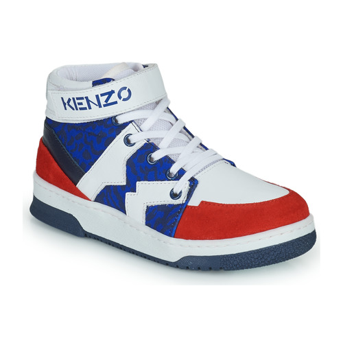 Shoes Boy High top trainers Kenzo K29074 Blue / White / Red