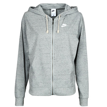 Clothing Women sweaters Nike Full-Zip Hoodie Dk / Grey / Heather / White