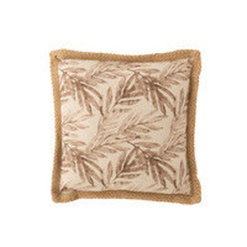 Home Outdoor textiles J-line COUSSIN FEUILLE POLYE BEI/MAU (49x49x4cm) Beige