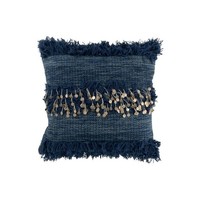 Home Cushions J-line COUSSIN BORD MIROIR COT BLEU (45x45x4cm) Blue