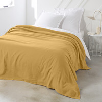 Home Blankets / throws Today Jete de Lit 220/240 Gaze de coton TODAY Essential Ocre Ocre tan