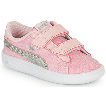 Shoes Girl Low top trainers Puma Smash v2 Glitz Glam V Inf Pink / Grey