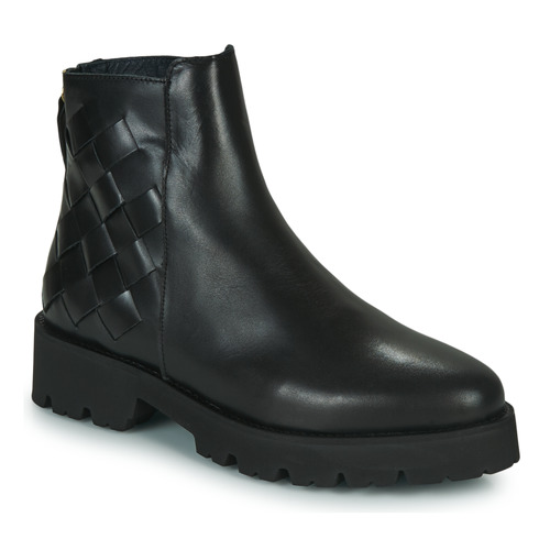 Shoes Women Mid boots JB Martin FLASH Veal / Black / Tresse