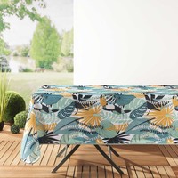 Home Napkin / table cloth / place mats Douceur d intérieur NAPPE RECTANGLE 150 x 240 CM POLYESTER IMPRIME BRAZILIA MENTHE/B Multicolour