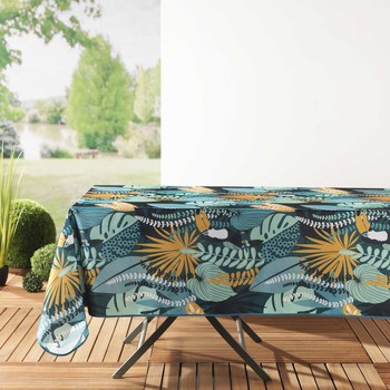 Home Napkin / table cloth / place mats Douceur d intérieur NAPPE RECTANGLE 150 x 240 CM POLYESTER IMPRIME BRAZILIA MENTHE/V Multicolour