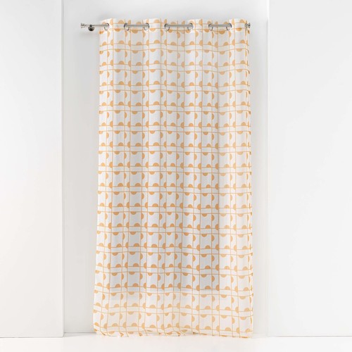 Home Sheer curtains Douceur d intérieur PANNEAU A OEILLETS 140 x 240 CM VOILE SABLE IMPRIME GABI MIEL Pink