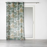 Home Sheer curtains Douceur d intérieur PANNEAU A OEILLETS 140 x 280 CM EFFET LIN TISSE IMPRIME BALINESI Multicolour