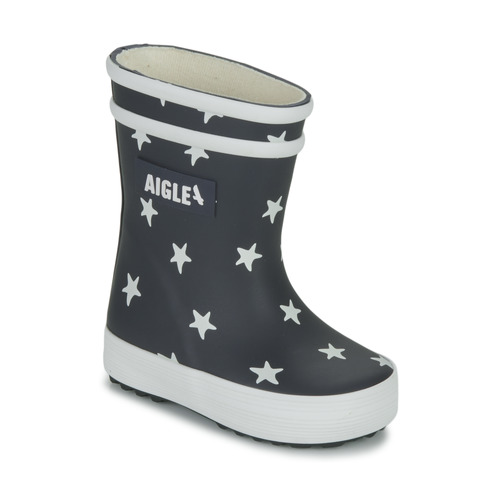 Shoes Children Wellington boots Aigle BABY FLAC PLAY2 Marine / White