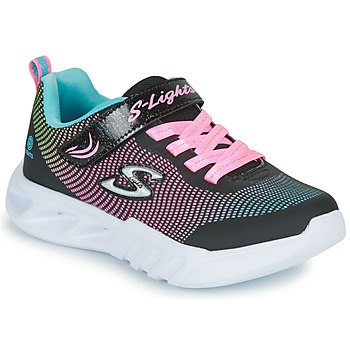 Shoes Girl Low top trainers Skechers FLICKER FLASH Black / Pink / Blue