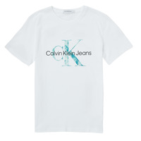 material Children short-sleeved t-shirts Calvin Klein Jeans MONOGRAM LOGO T-SHIRT White