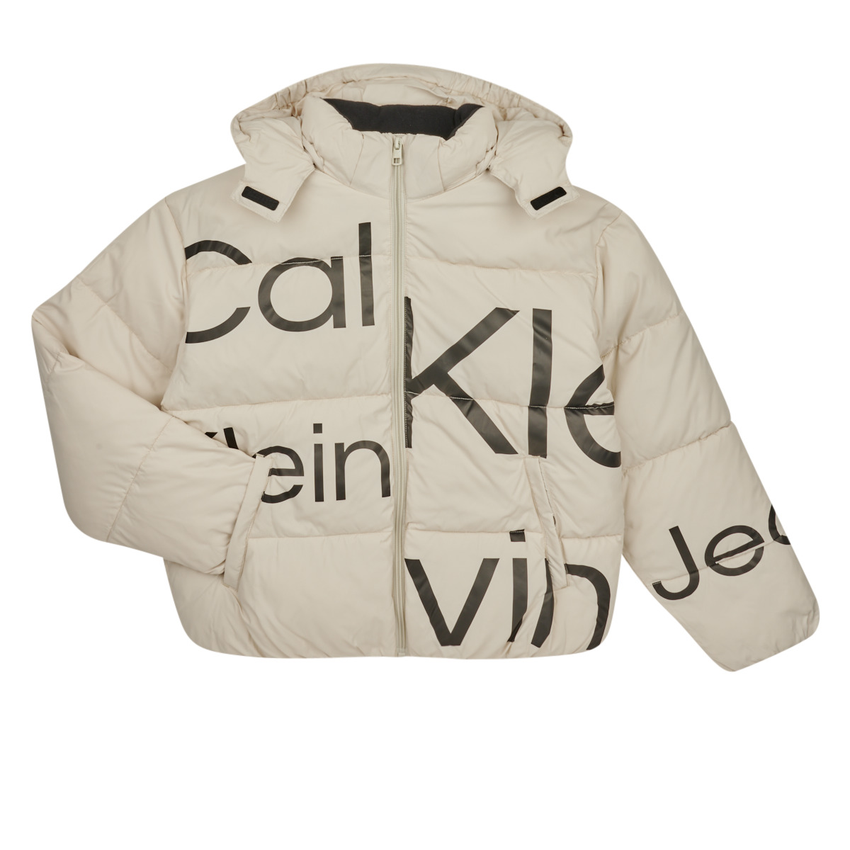 Calvin Klein Jeans Spartoo coats INSTITUTIONAL Child LOGO - € PUFFER 176,00 Fast White - JACKET ! Duffel BOLD Europe Clothing | delivery