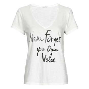 material Women short-sleeved t-shirts Ikks BV10045 Ecru