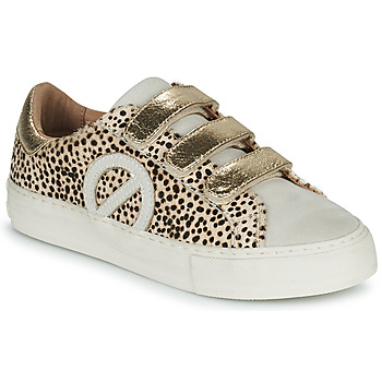 Shoes Women Low top trainers No Name ARCADE STRAPS SIDE Leopard / Gold