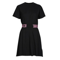 Clothing Women Short Dresses Karl Lagerfeld JERSEY DRESS W/LOGO WAIST Black