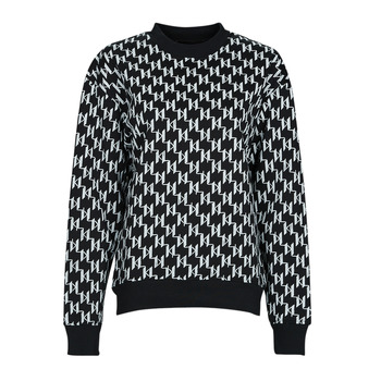 material Women sweaters Karl Lagerfeld UNISEX ALL-OVER MONOGRAM SWEAT Black / White