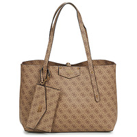 Bags Women Shopper bags Guess ECO BRENTON TOTE Black / Brown