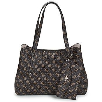 Bags Women Shopper bags Guess ECO BRENTON GIRLFRIEND SATCHEL Brown
