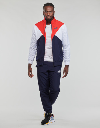 Clothing Men Tracksuits Puma WOVEN SUIT CL Marine / White / Red