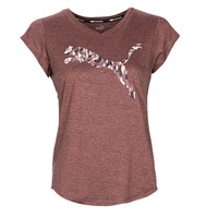 material Women short-sleeved t-shirts Puma TRAIN FAVORITE HEATHER CAT Violet