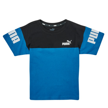 Clothing Boy short-sleeved t-shirts Puma PUMPA POWER COLORBLOCK TEE Blue / Black