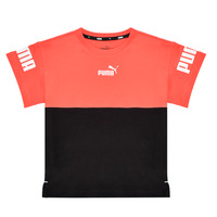 Clothing Girl short-sleeved t-shirts Puma PUMA POWER COLORBLOCK TEE Black / Orange