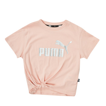 Clothing Girl short-sleeved t-shirts Puma ESS KNOTTED TEE Pink