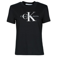 material Women short-sleeved t-shirts Calvin Klein Jeans CORE MONOGRAM REGULAR TEE Black