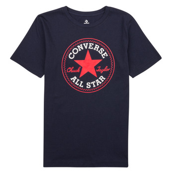 Clothing Boy short-sleeved t-shirts Converse CORE CHUCK PATCH TEE Marine