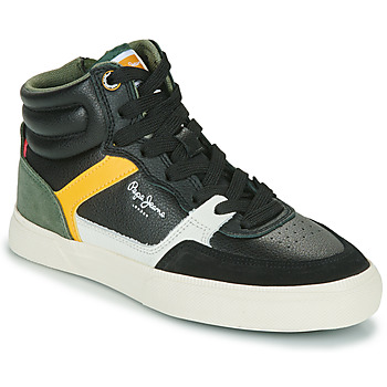 Shoes Boy High top trainers Pepe jeans KENTON MASTER BOOT BOY Black / Yellow / Green