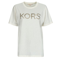 material Women short-sleeved t-shirts MICHAEL Michael Kors STUDDED KORS BF TEE White / Broken