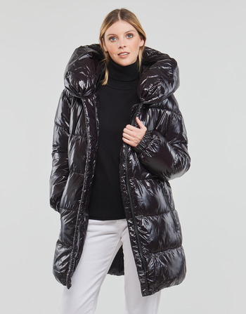 MICHAEL Michael Kors HORIZONTAL QUILTED DOWN COAT WITH  ATTACHED HOOD Black