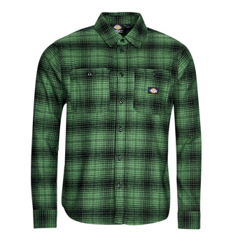 material Men long-sleeved shirts Dickies EVANSVILLE Black / Green