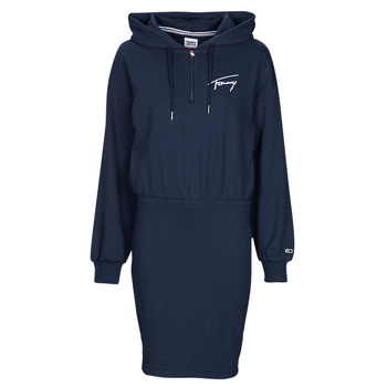 Clothing Women Short Dresses Tommy Jeans TJW TOMMY SIGNATURE HOODIE DRESS Marine