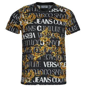 material Men short-sleeved t-shirts Versace Jeans Couture 73GAH6S0-G89 Black / White / Yellow