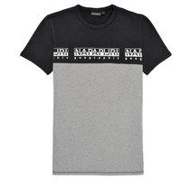 material Boy short-sleeved t-shirts Napapijri S-STAVKI Black / Grey